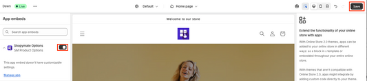 SM Product Options App on a Shopify 2.0 Theme